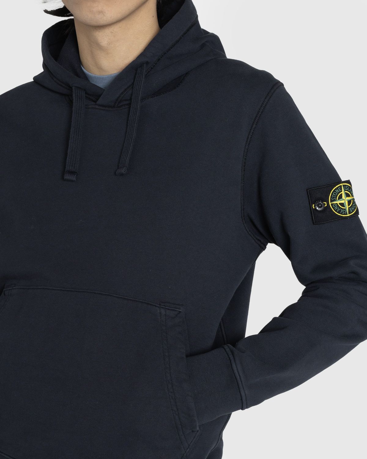 Stone Island Fleece Hoodie Navy Blue Highsnobiety Shop